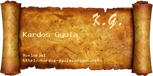 Kardos Gyula névjegykártya